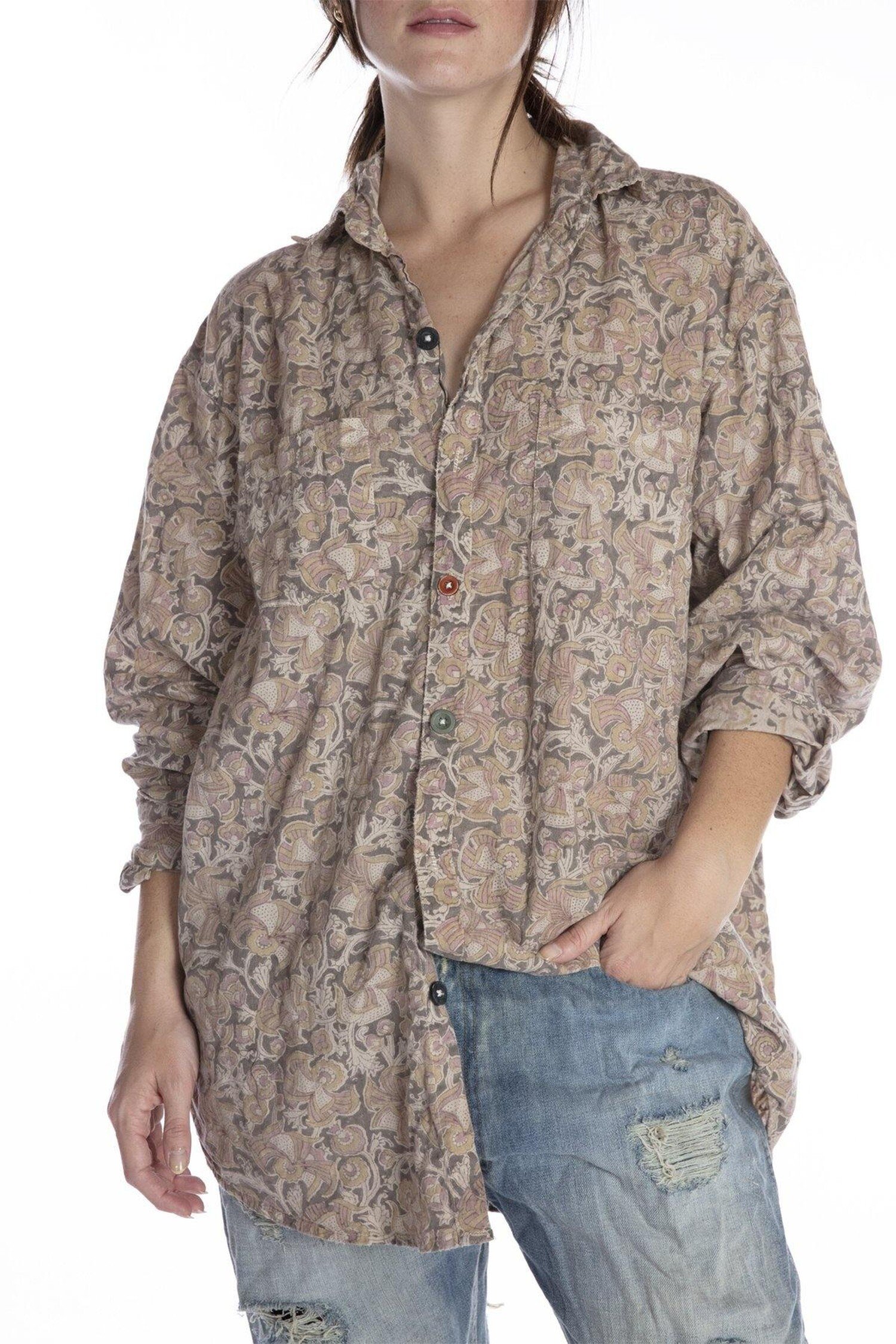 Boyfriend Shirt Kalamkari - Terra Verde Boutique