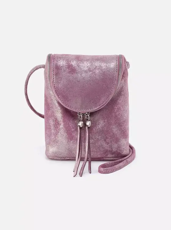 Sheila Bag Charm | Metallic - Violet Metallic Bag Charm | Violet Metallic | Leather | Hobo