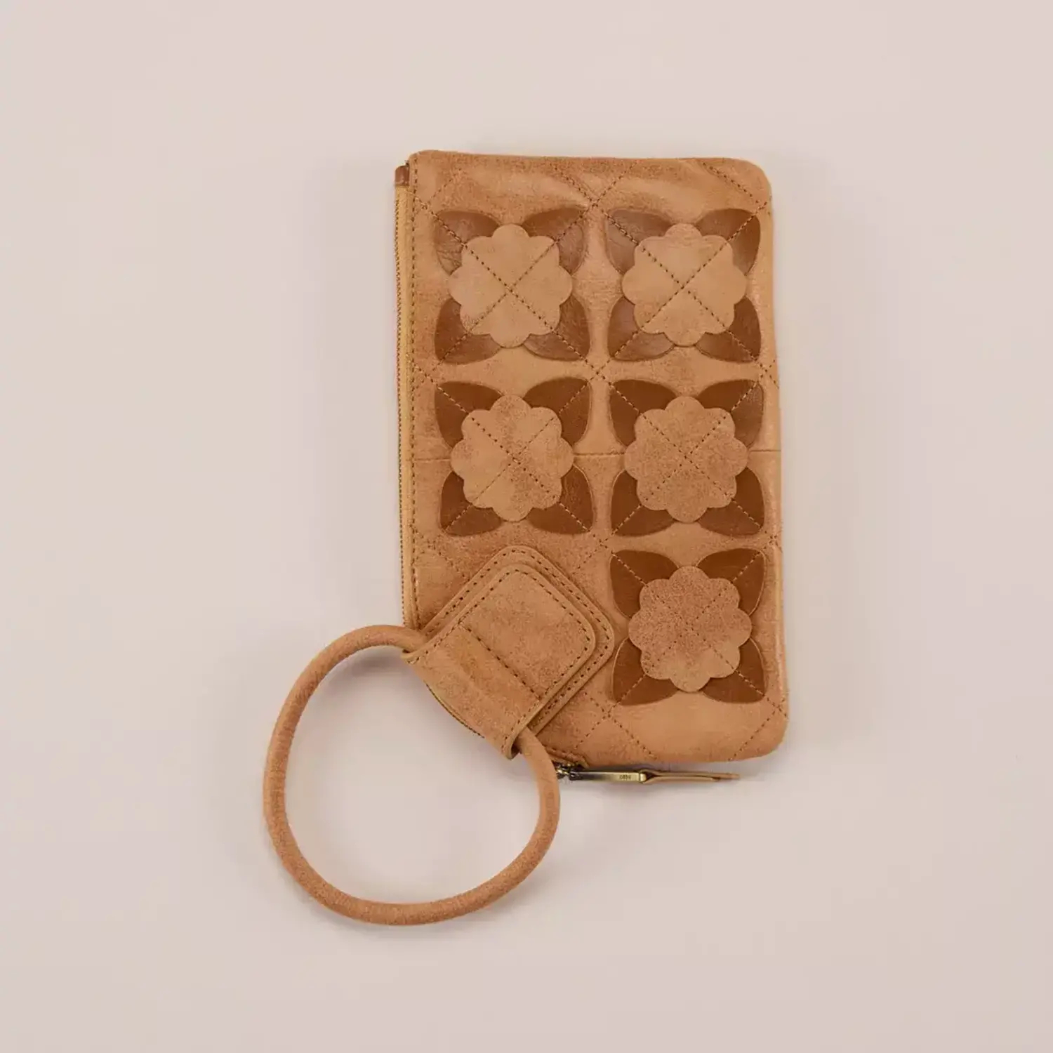 Hobo Sable Wrist Wallet Tan Floral