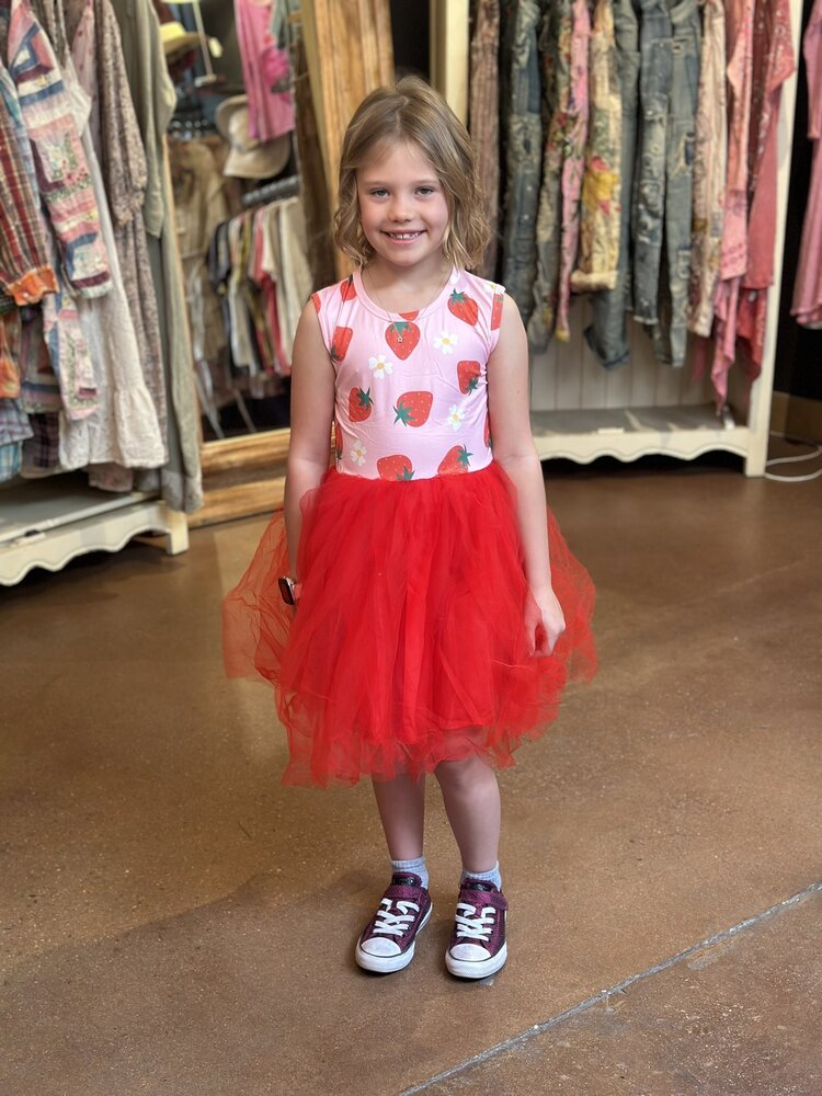 Strawberry Sunshine Tank Tutu Dress