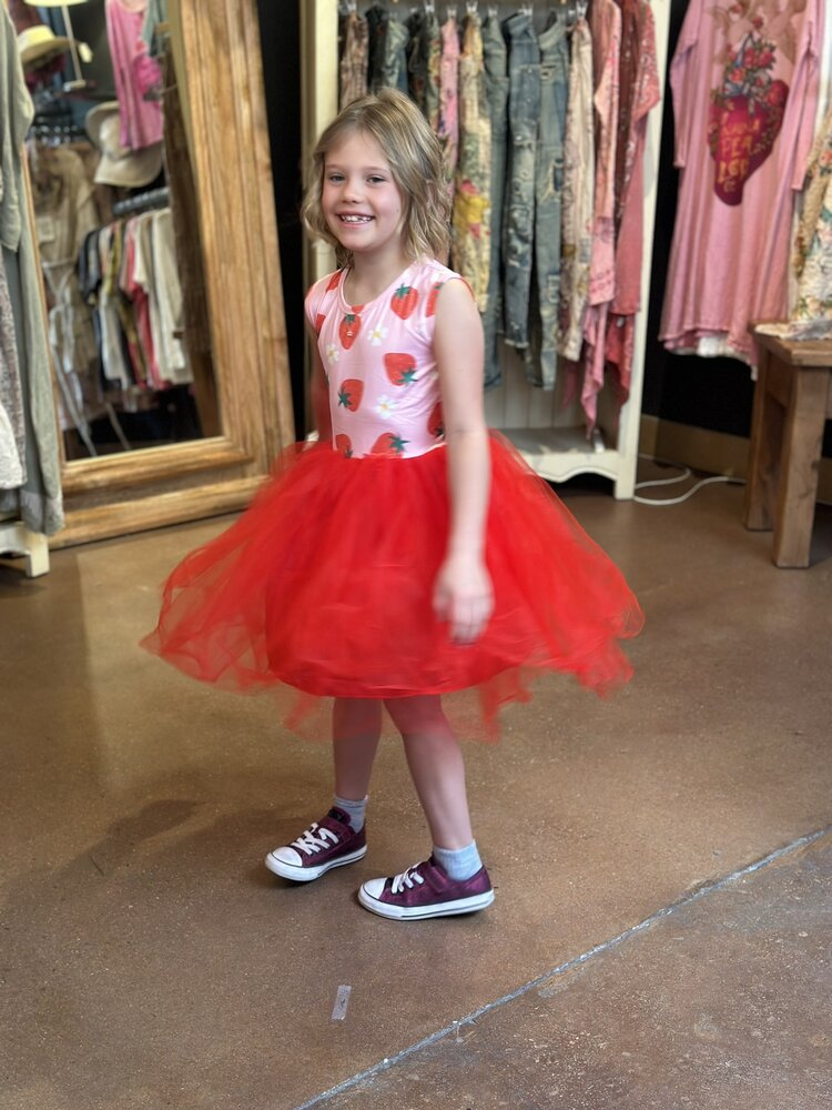 Strawberry Sunshine Tank Tutu Dress