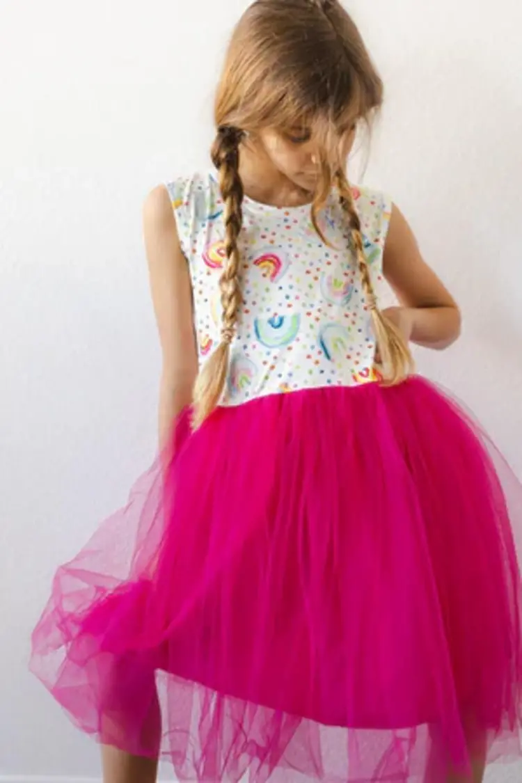 Rainbow Dot Tank Tutu Dress
