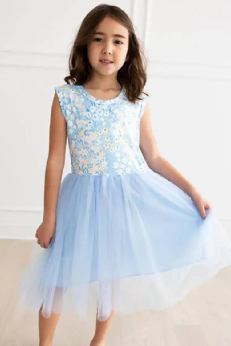 Blooming in Blue Tank Tutu Dress
