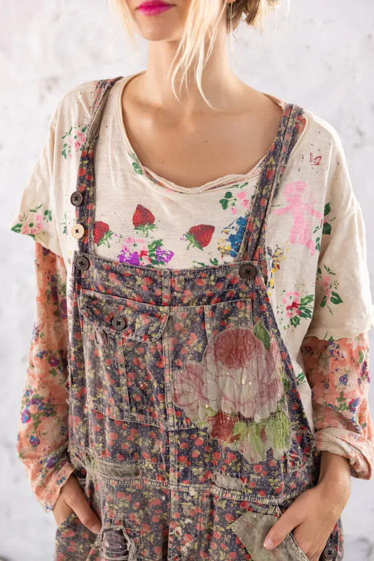 Magnolia Pearl Benjamin Wide Leg Overalls Fruit Market