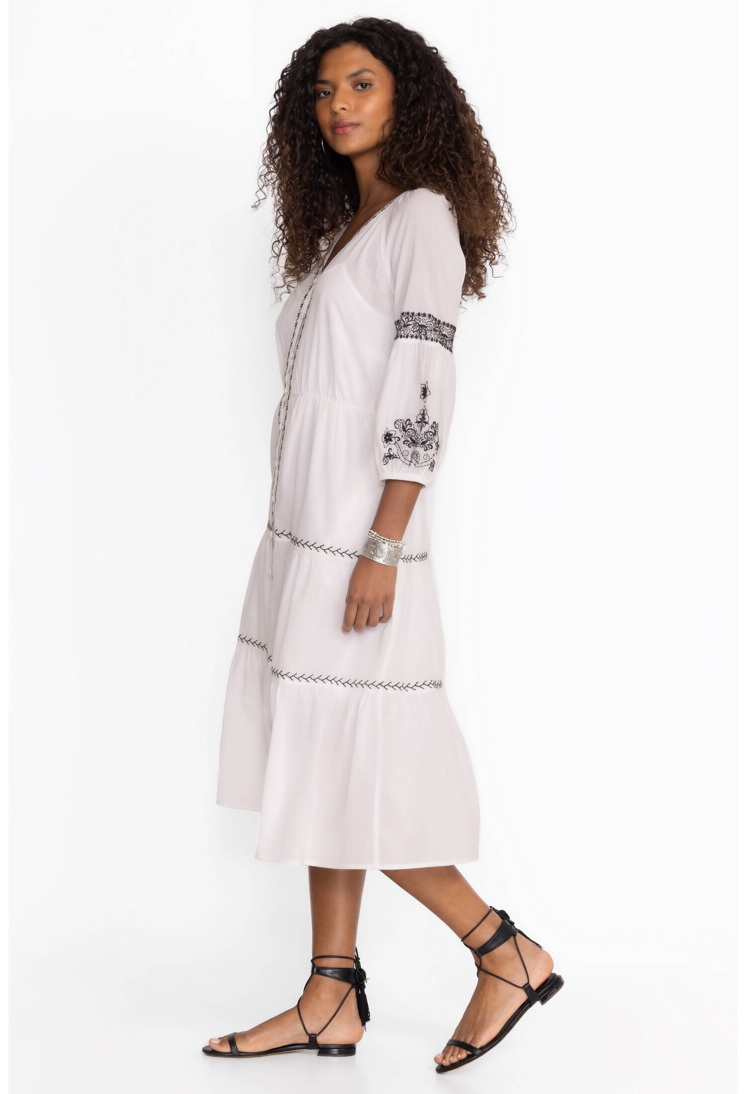Johnny Was Cam Tiered Midi Dress Irenie