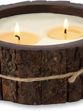 Himalayan Trading Post Tree Bark Candle Medium Sugared Lemon