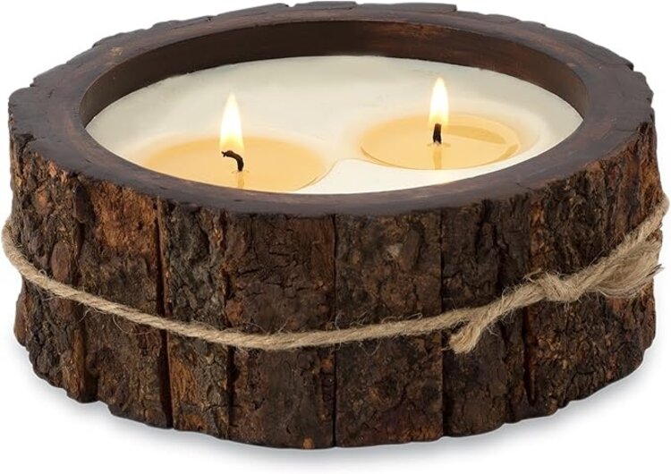Himalayan Trading Post Tree Bark Candle Medium Sugared Lemon