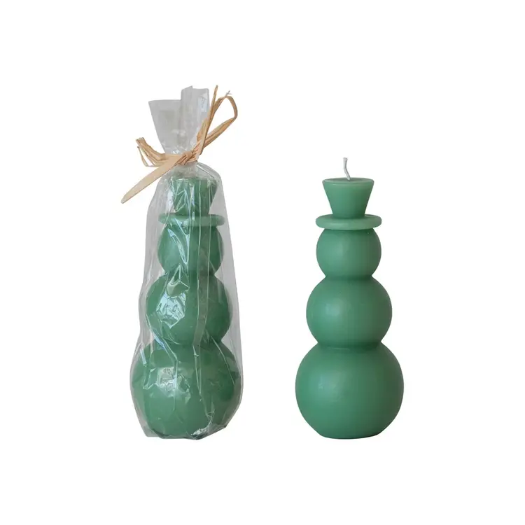 Creative Co-Op Unscented Snowman Shape Candle