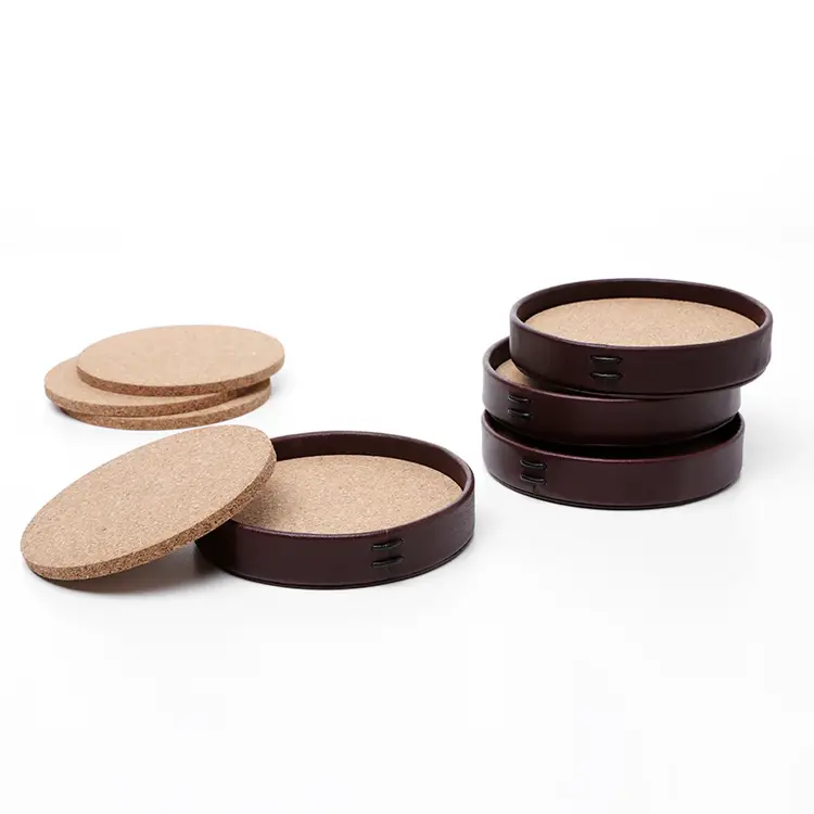 Liiton Leather Coaster S/4
