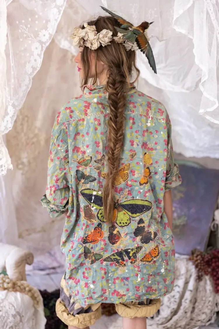 Magnolia Pearl Short Sleeve Adison Workshirt Cherry Blossom