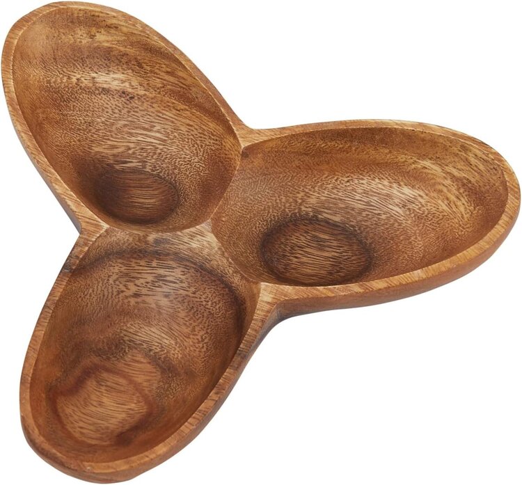 3 Section Acacia Wood Tray