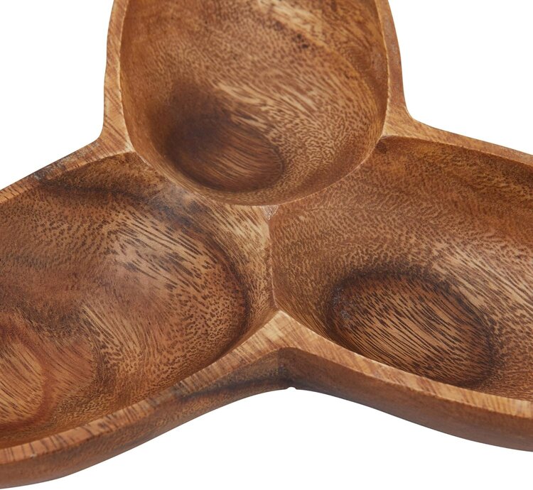 3 Section Acacia Wood Tray