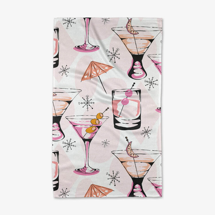 Geometry Cocktail Hour Tea Towel