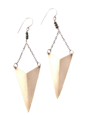 Red Bench Earrings Athena Brass