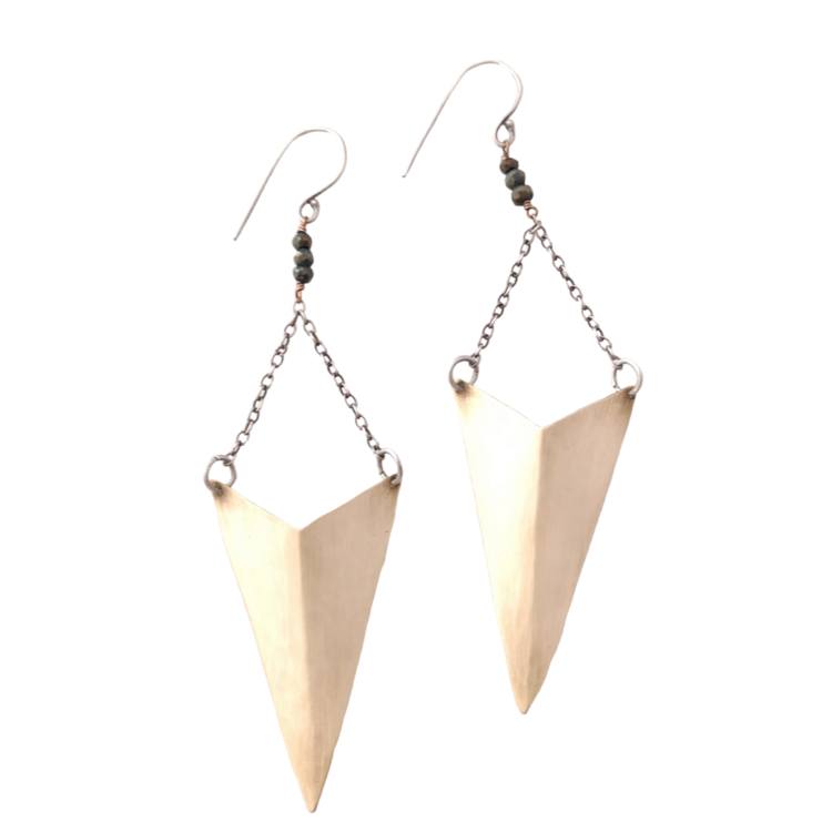 Red Bench Earrings Athena Brass