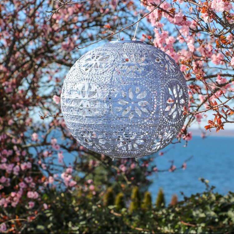 Stella Boho Globe Met Blue Solar Lantern