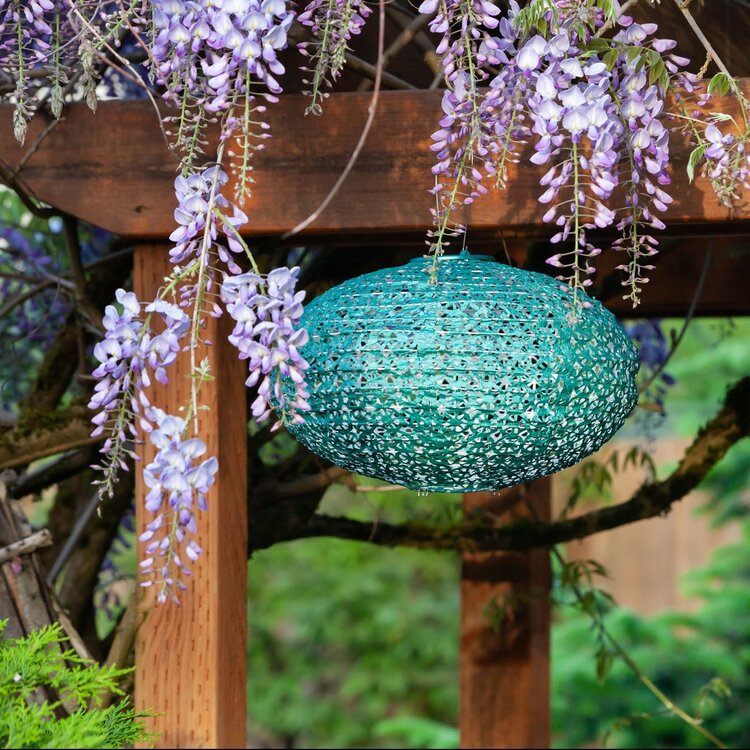 Stella Oval Mineral Green Solar Lantern