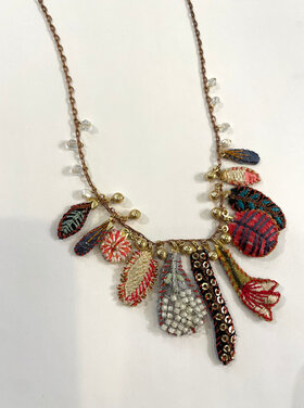 Ayala Bar/ IsArt Embroidered Garden Necklace