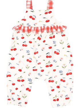 Angel Dear Watercolor Cherries + Gingham Ruffle Waist Romper