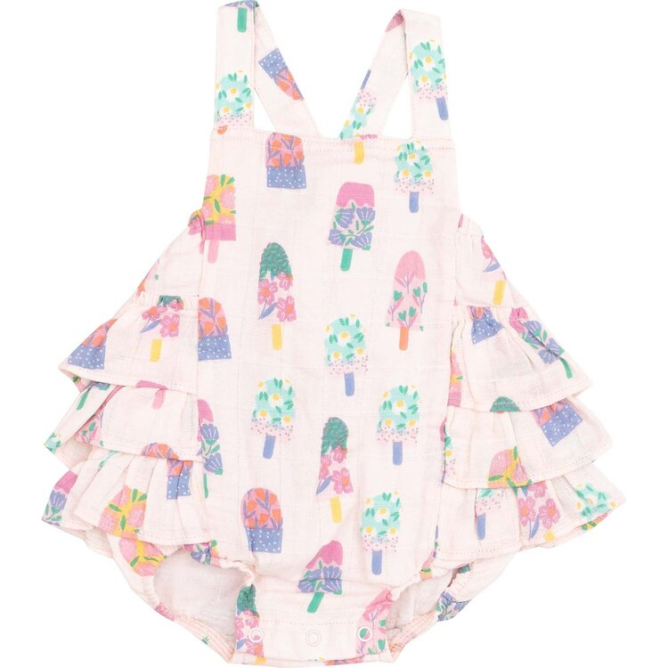 Angel Dear Floral Popsicles Ruffle Sunsuit