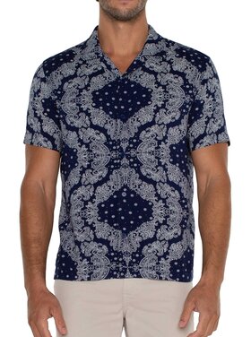 Liverpool Mens Mens SS Button Up Camp Shirt