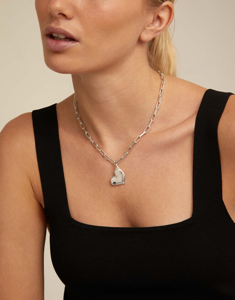 UNO De 50 Heartbeat Necklace SIlver