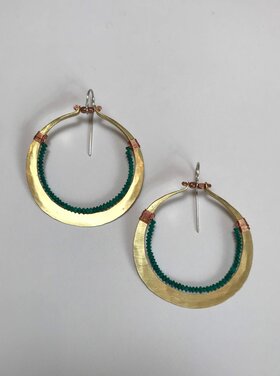 Red Bench Earrings Chesney Malachite