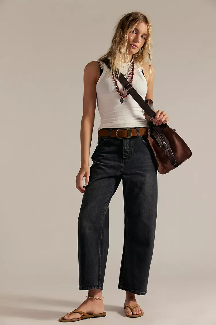 Free People Deep Trance Dropped BF Jeans