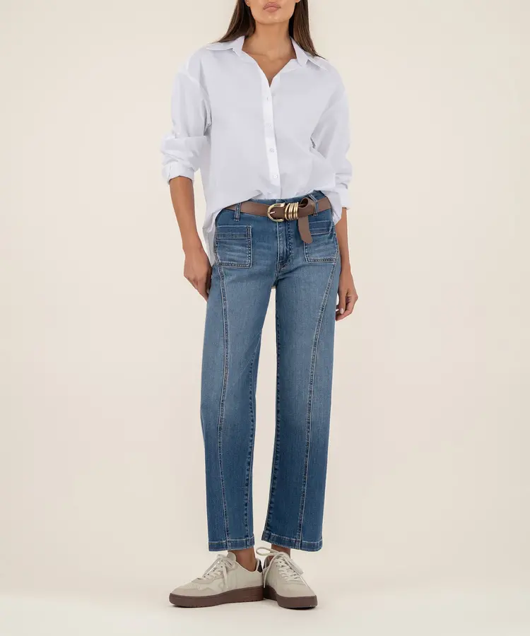 Kut from the Kloth / STS Blue CHARLOTTE HIGH RISE WIDE LEG FRT SEAM PATCH PKTS