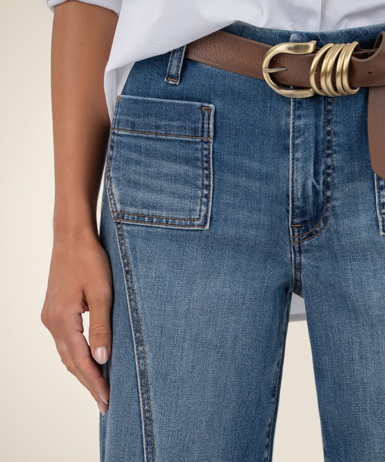 Kut from the Kloth / STS Blue CHARLOTTE HIGH RISE WIDE LEG FRT SEAM PATCH PKTS