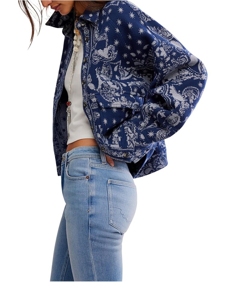 Free People Bandana Jacquard Shirt