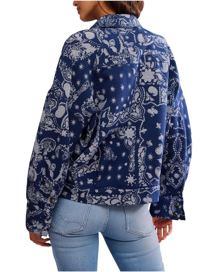 Free People Bandana Jacquard Shirt