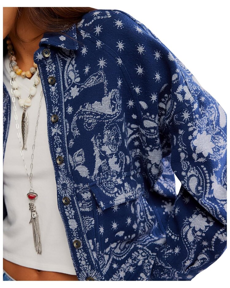 Free People Bandana Jacquard Shirt