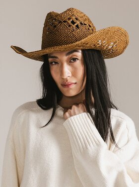 Gigi Pip Remy Vented Straw Cowboy Hat