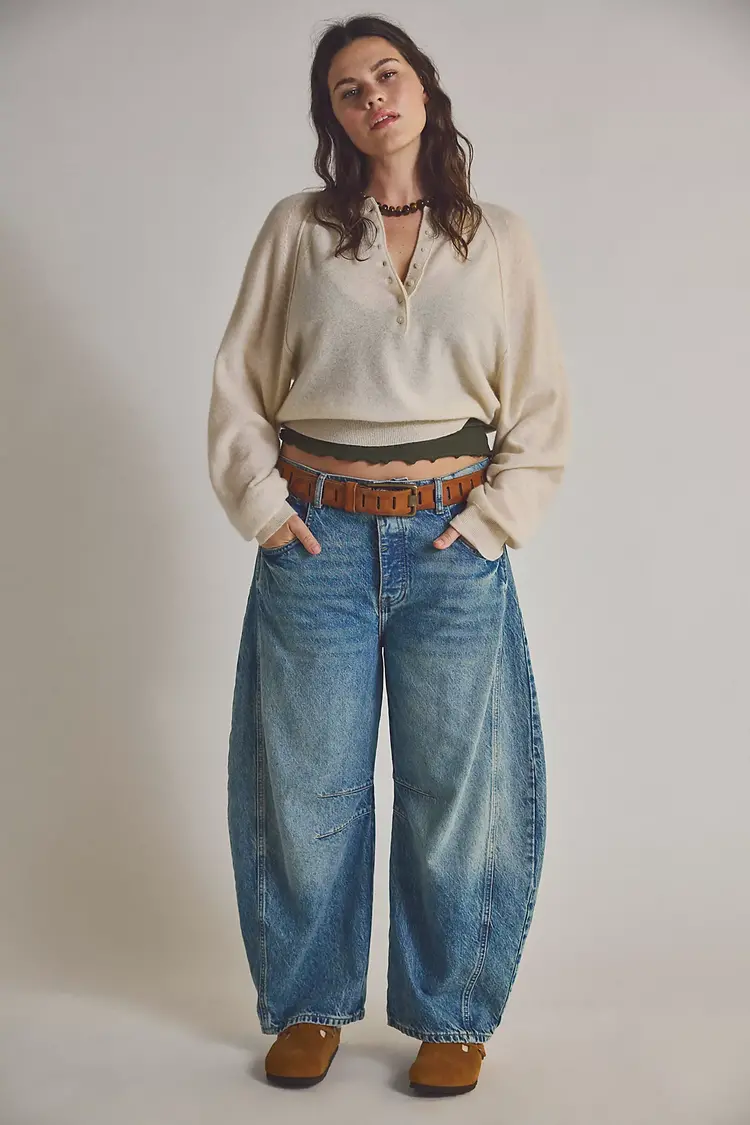 Free People Good Luck Mid Rise Barrel