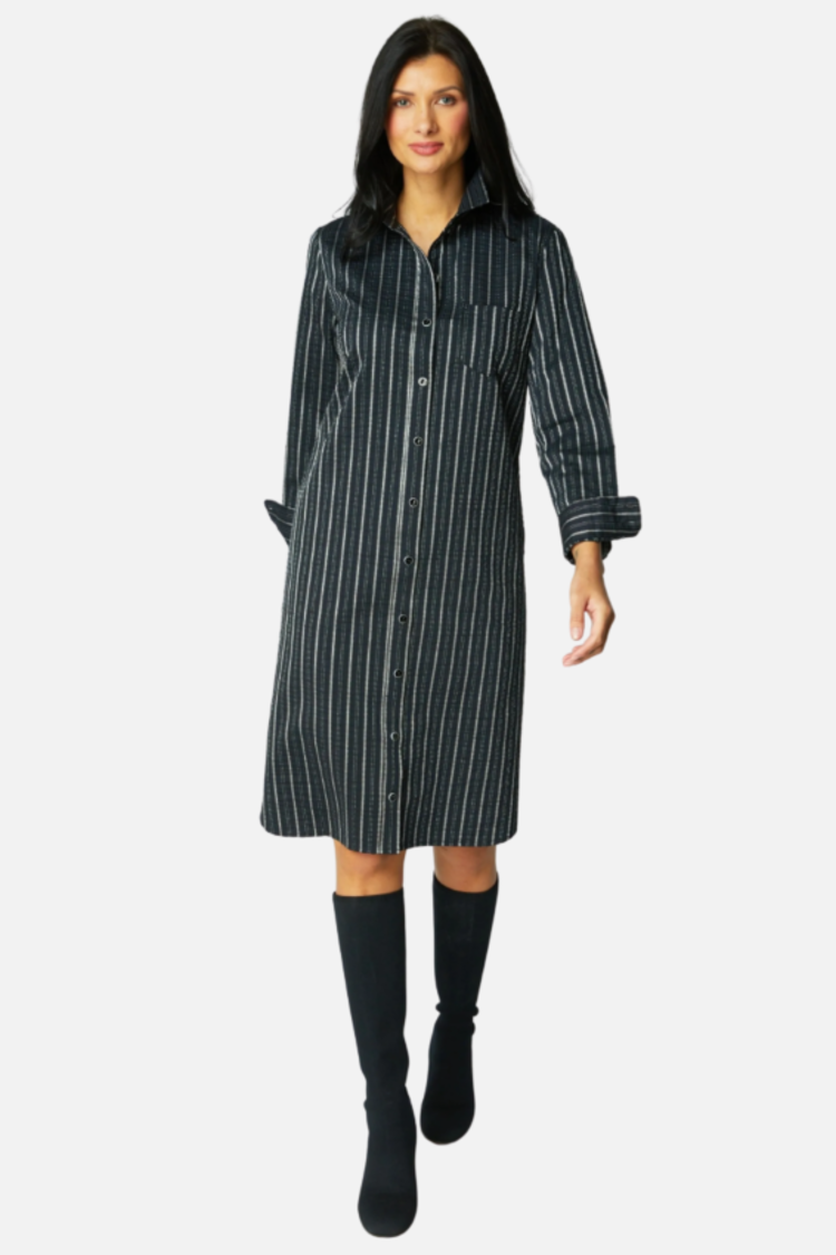 Habitat EAST SIDE STRIPES CAFE MIDI DRESS