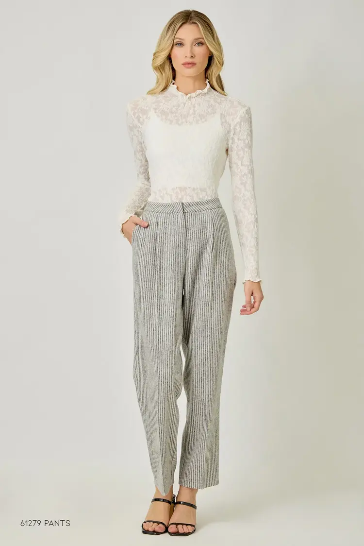 Mystree Lettuce Edge Knit Top