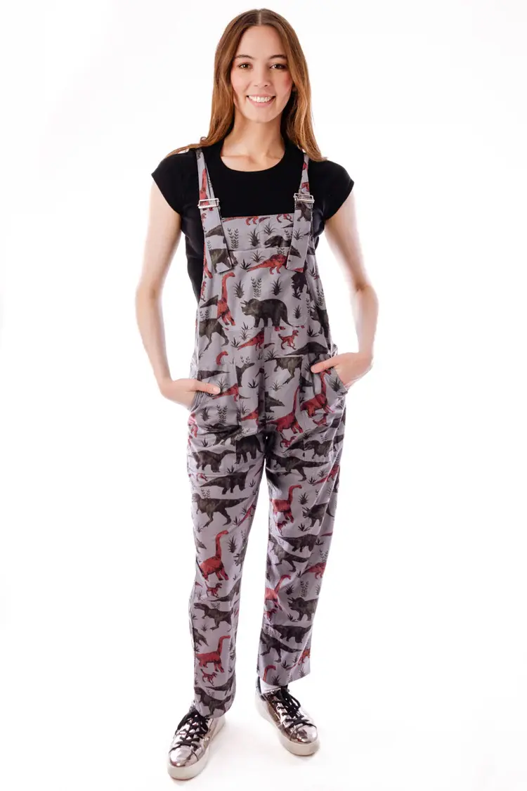 Dino Print Overalls