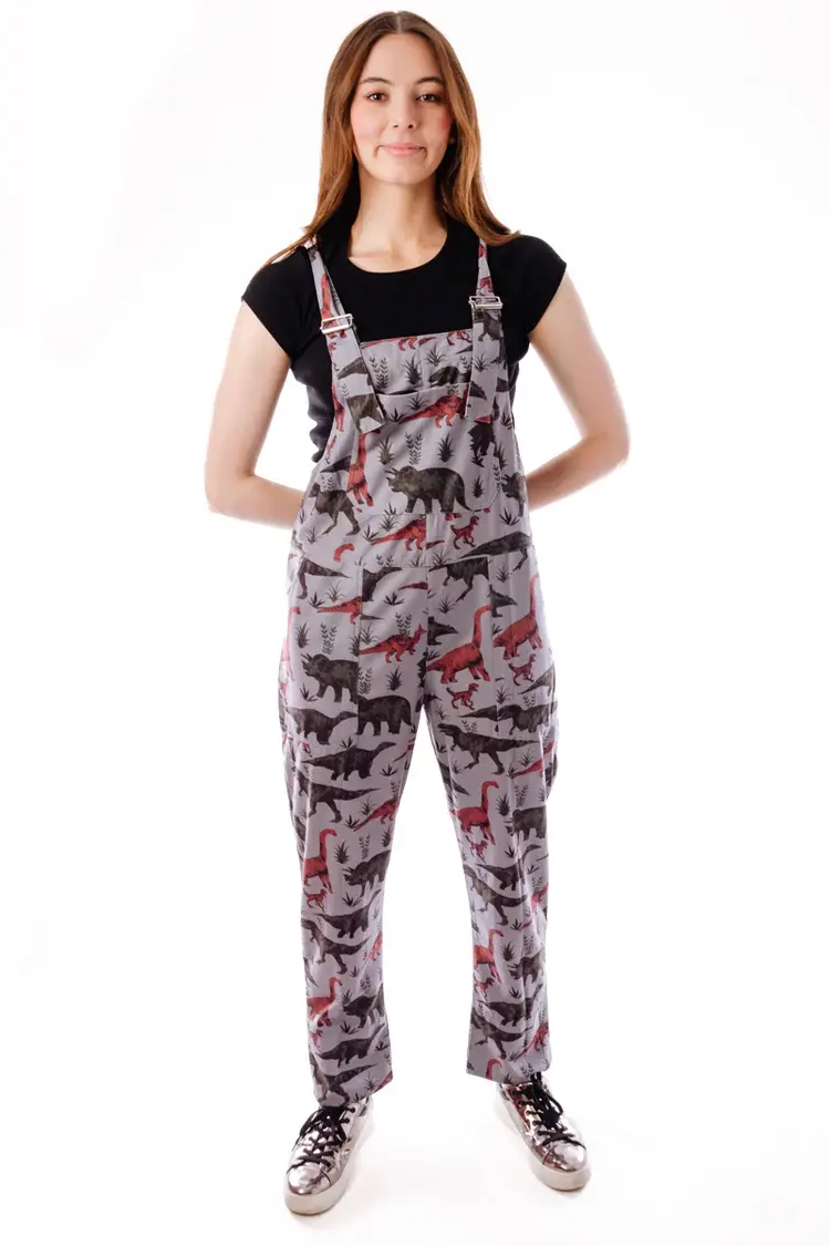Dino Print Overalls