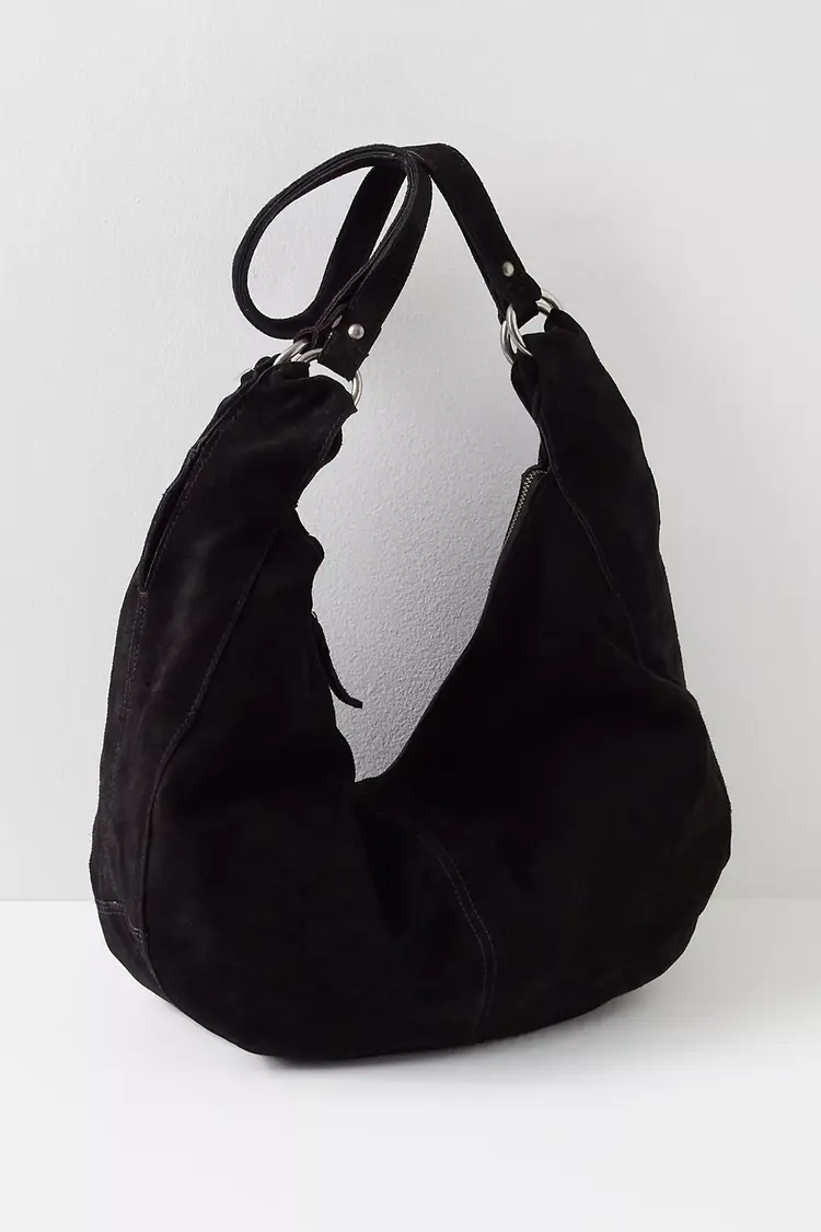 Free People Roma Suede Tote Black