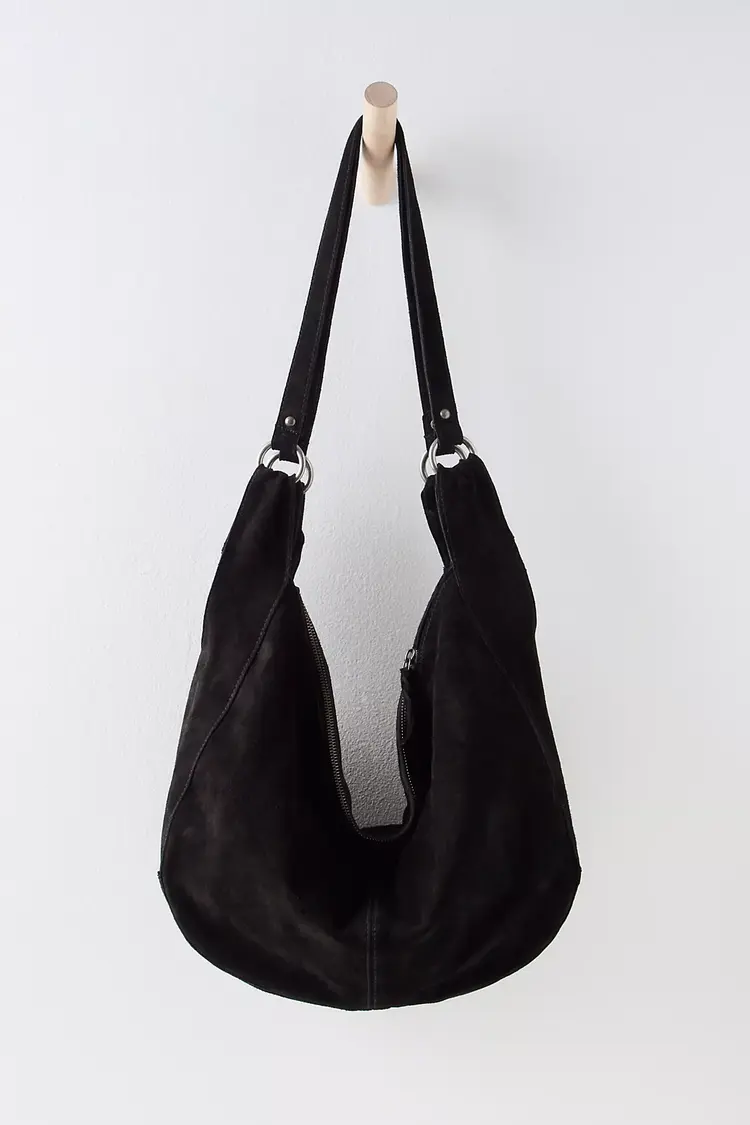 Free People Roma Suede Tote Black