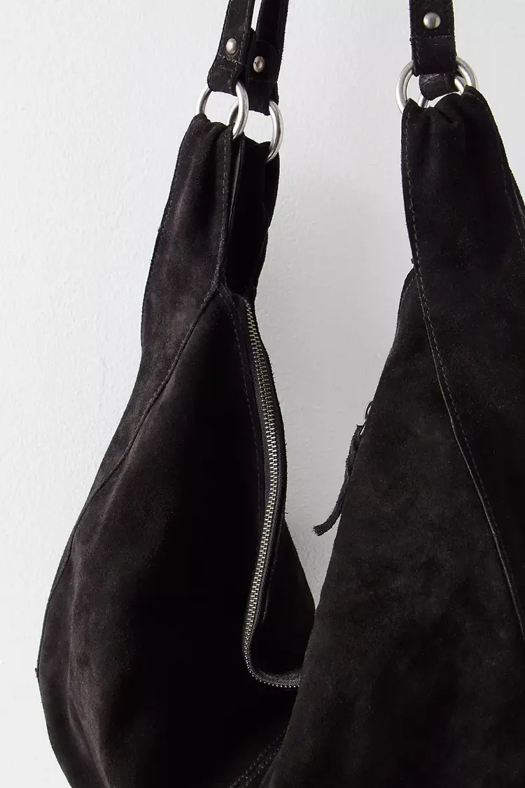 Free People Roma Suede Tote Black