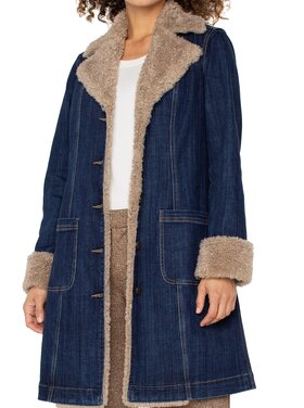 Liverpool Sherpa Trim Long Jacket