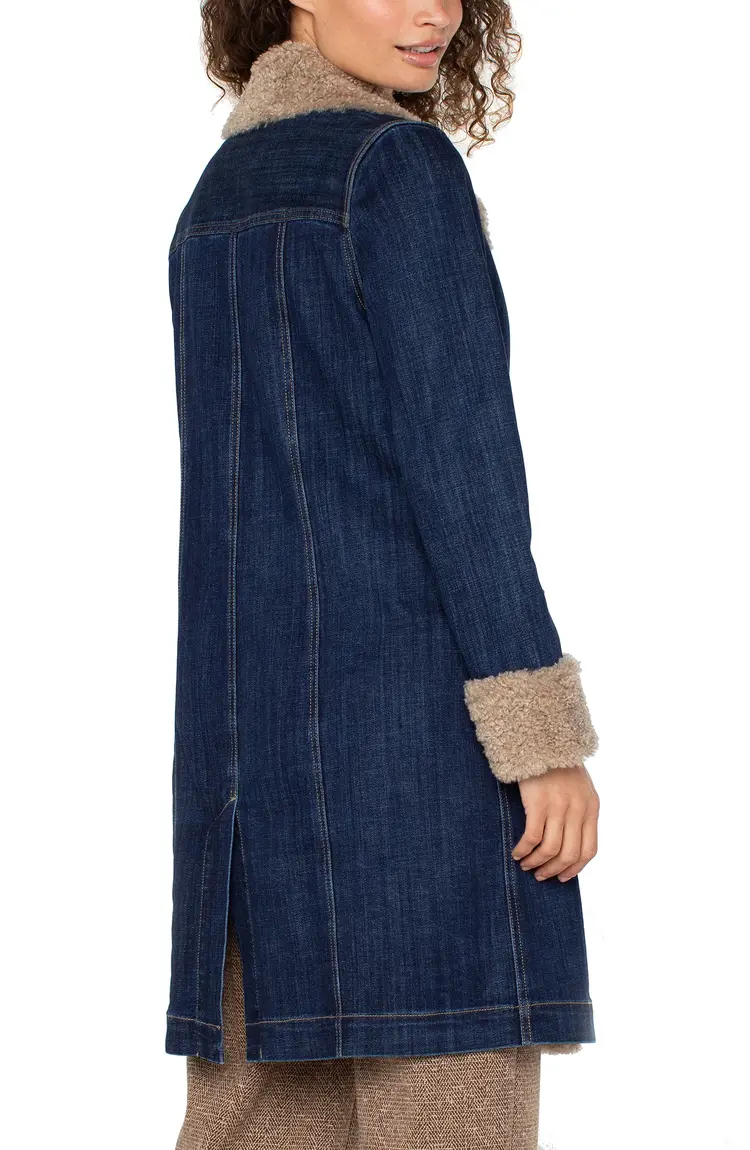 Liverpool Sherpa Trim Long Jacket