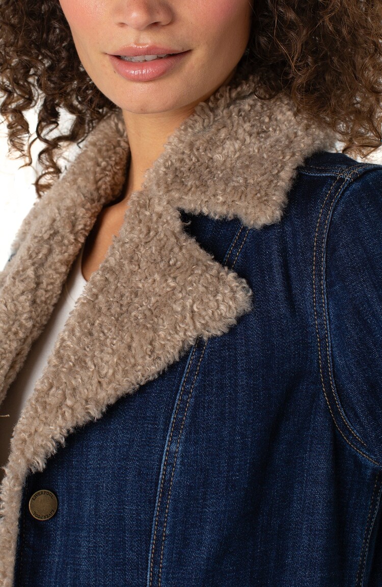 Liverpool Sherpa Trim Long Jacket