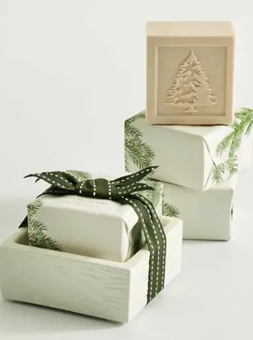 Thymes Frasier Fir Bar Soap & Dish Set