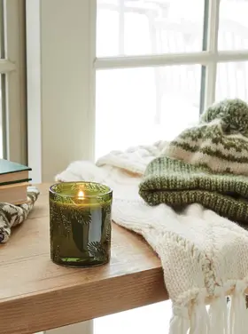 Thymes FFr Candle, Molded Green Glass