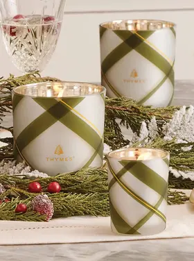 Thymes FFr Medium Frosted Plaid Candle