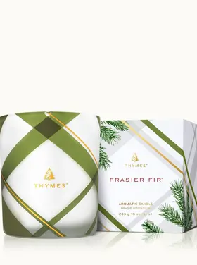 Thymes FFr Medium Frosted Plaid Candle