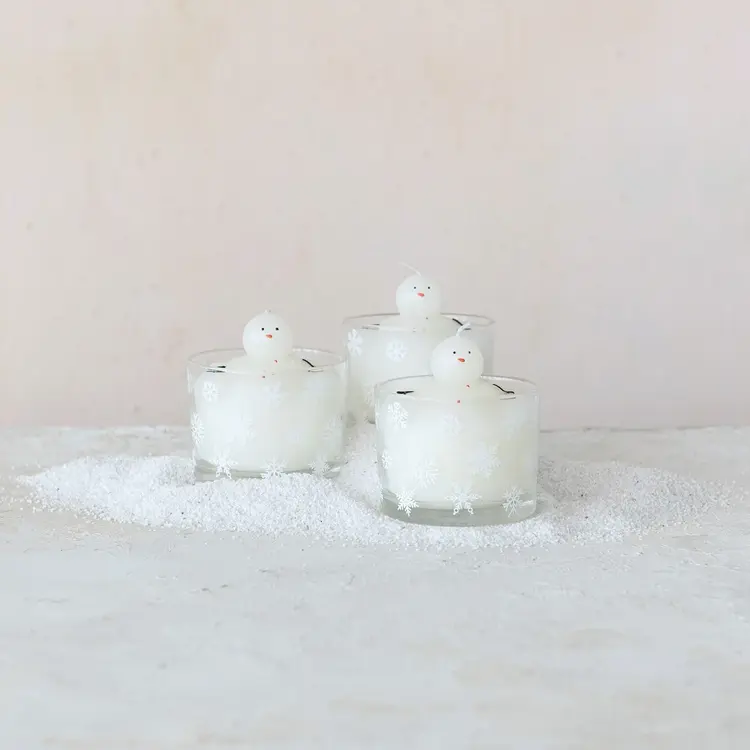 Creative Co-Op Melting Snowman Candle